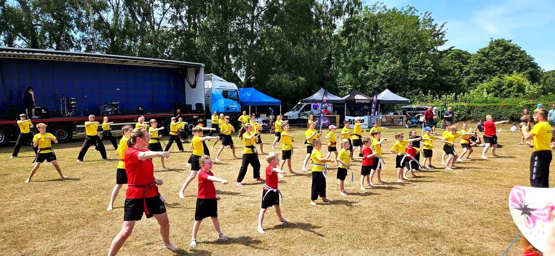 Club members performing a demonstration outdoors at a summer event